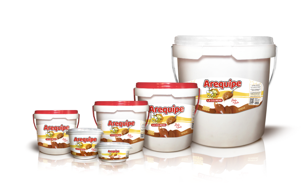 Familia de productos Arequipe La Colmena en todas sus presentaciones